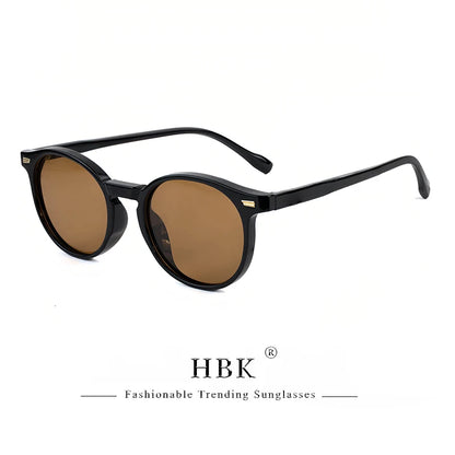 HBK Fashion Polarized Sunglasses Men Round TR90 Frame Fashion Sun Glasses Women Driving Sports UV400 Lunette De Soleil Homme
