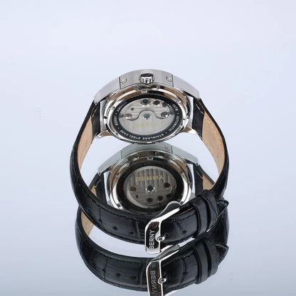 BERNY Automatic Watch for Men Auto Self-wind Mechanical Watches Date Skeleton 5ATM Luxury Male Wristwatches