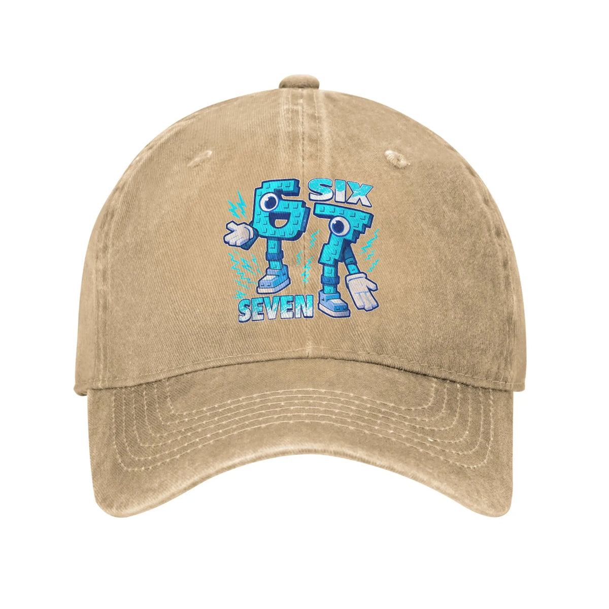 Casquette de baseball « Funny Meme 67 Six Seven 6 7 Italian Brainrot » pour le sport en plein air et au soleil – Casquette trucker délavée pour homme, design classique