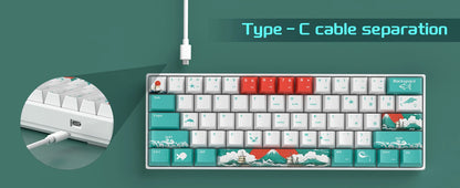 MageGee 60% Mechanical Gaming Keyboard, RGB Full Hot-swappable Customized Switch 61 Keys Mini Office Keyboard for Win/Mac Laptop