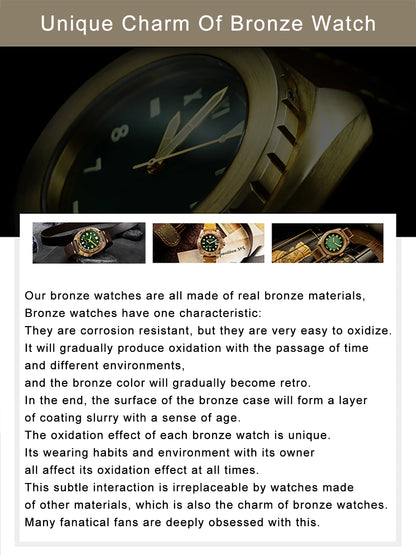 San Martin 42mm Retro Titanium Diver Watch NH35 Automatic Men's Mechanical Watches Bronze Bezel Sapphire Luminous Waterproof 200m
