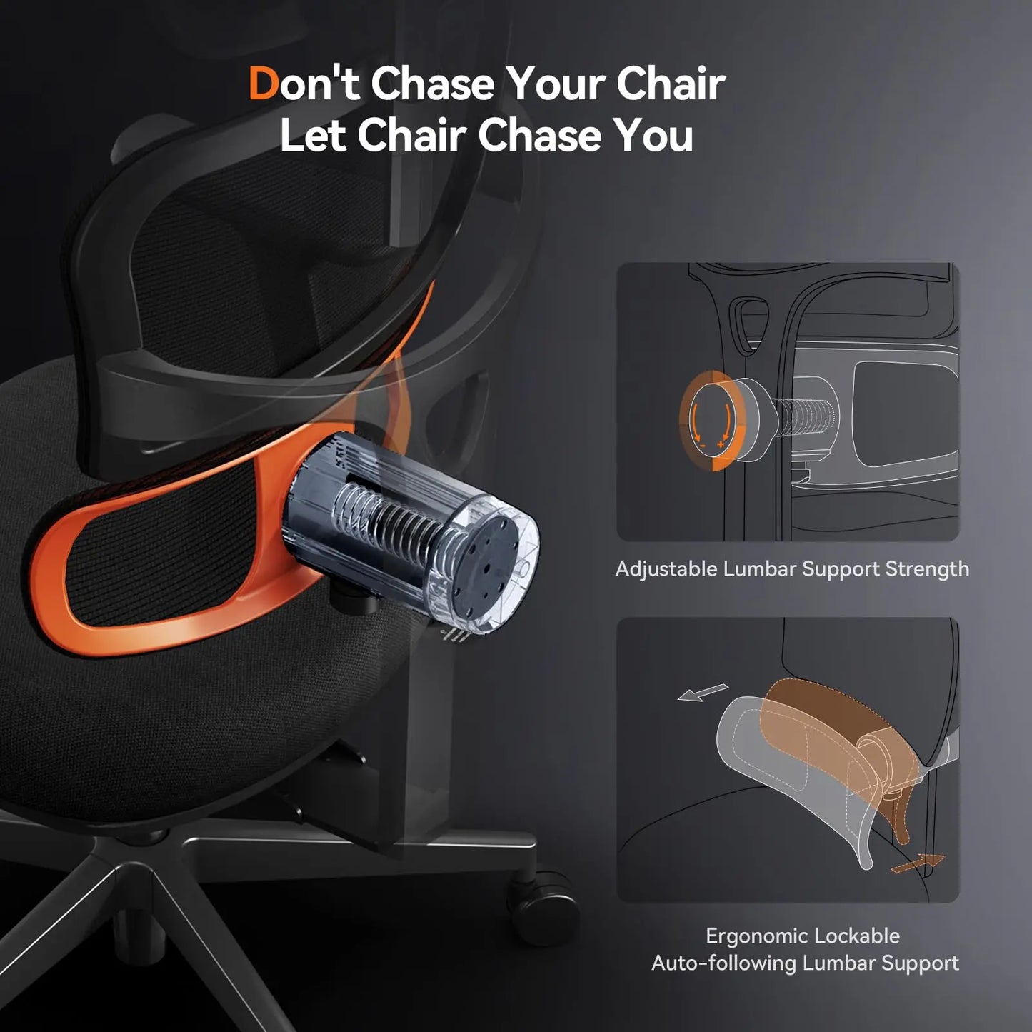 NEWTRAL NT001 Ergonomic Office Chair with Auto-Following Lumbar Support, Adjustable Headrest, 3D Armrest, Reclining Executive Desk Chair