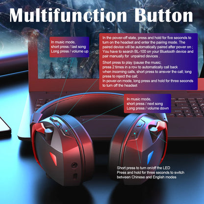 Wireless Gaming Headset with Detachable Noise Cancelling Microphone – Bluetooth 5.3, 2.4G Wireless & 3.5mm Wired Gaming Headphones for PC, PS5, PS4, Mobile