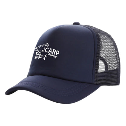 „Carp Fish“ vyriškos „Trucker“ kepurės, juokingos žvejybos motyvais, beisbolo kepurės, vėsios vasarinės unisex kepurės iš tinklelio MZ-169