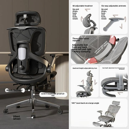 Air Titan kontors- och gamingstol i full mesh med ergonomiskt trezonsstöd för ländryggen för skrivbord och studier samt välventilerad design