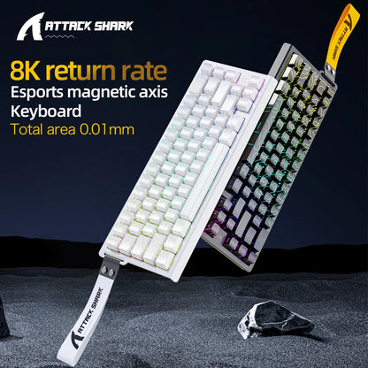 Teclado gaming magnético ATTACK SHARK X68HE X68PRO HE e FREEWOLF F68 com fios F68Pro sem fios para gaming profissional 0.01mm Rapid Trigg