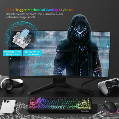 Womier M68 HE Rapid Trigger Keyboard Hall Effect Gamer Keyboard Wired RGB Custom Mechanical Keyboard with Magnetic Switch for PC