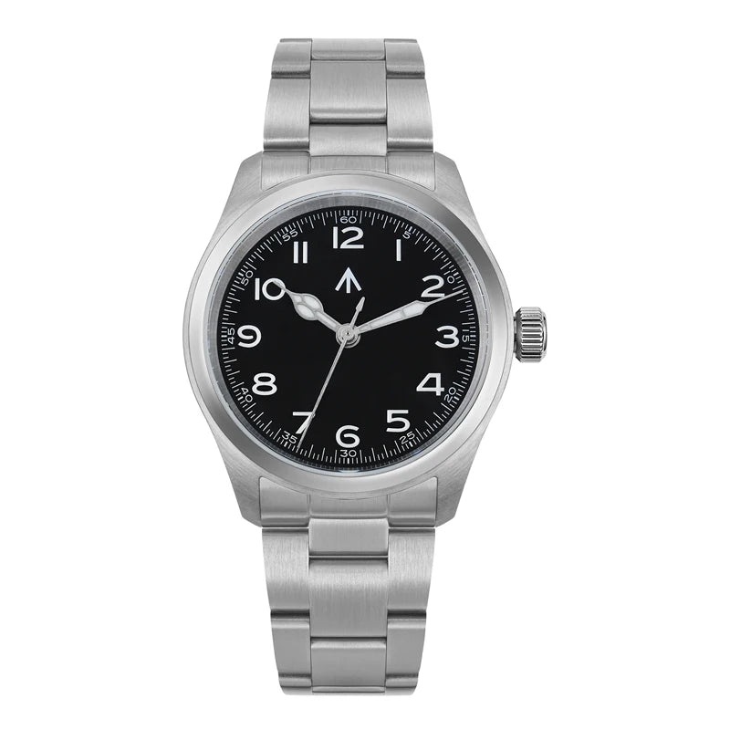 Militado ML08 V2 Vintage-Quarzuhr Military VH31-Uhrwerk Doppeltes Saphirglas C3 BGW-9 Leuchtend Wasserdicht 38mm Uhr