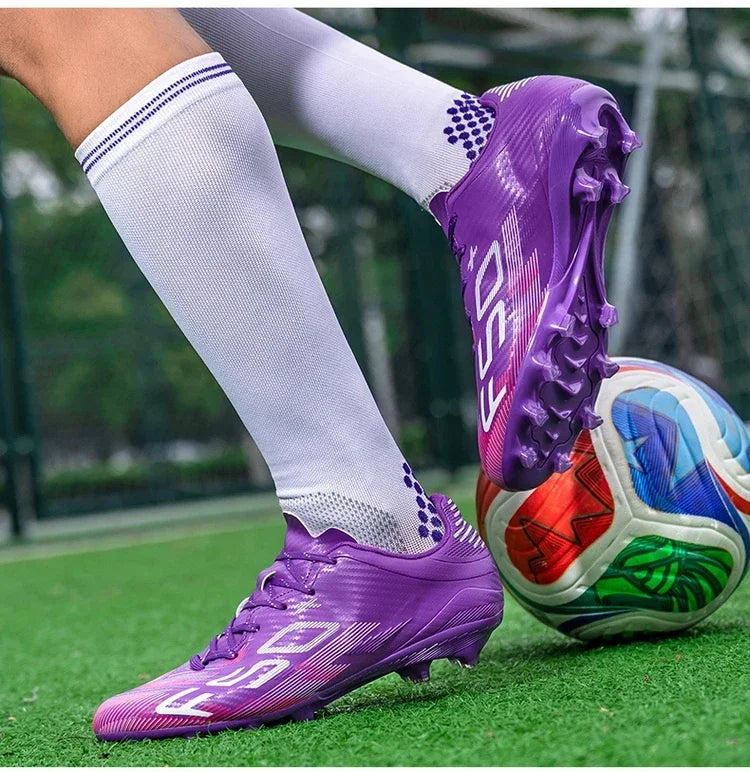Nouvelles chaussures de football pour hommes, chaussures d'entraînement, baskets de match, chaussures de football pour terrain en herbe, chaussures de sport professionnelles antidérapantes, ultra-légères, unisexes.