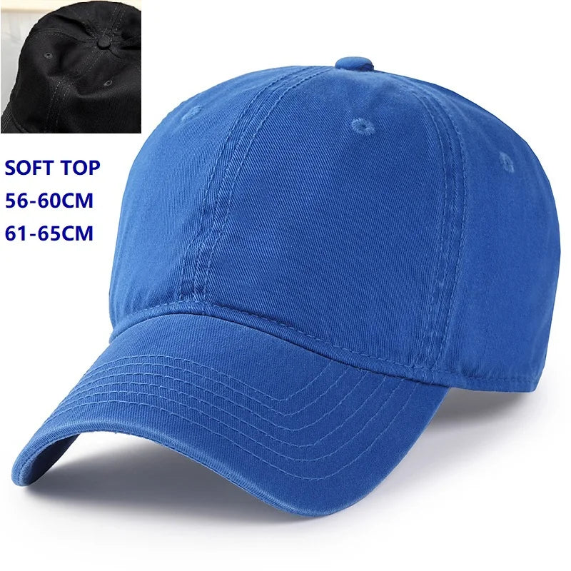 Casquette de baseball pour homme et femme, taille XXL, 100 % coton, grande casquette de baseball pour têtes larges 56-63 cm (23,5"-25,5"), casquette « dad cap » unie et ajustable