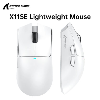 Ratón gaming ATTACK SHARK X11 y ratón inalámbrico X11 SE 22000 DPI, sensor PAW3311, BT/2.4G/con cable, ligero de 59g, 2000W clics