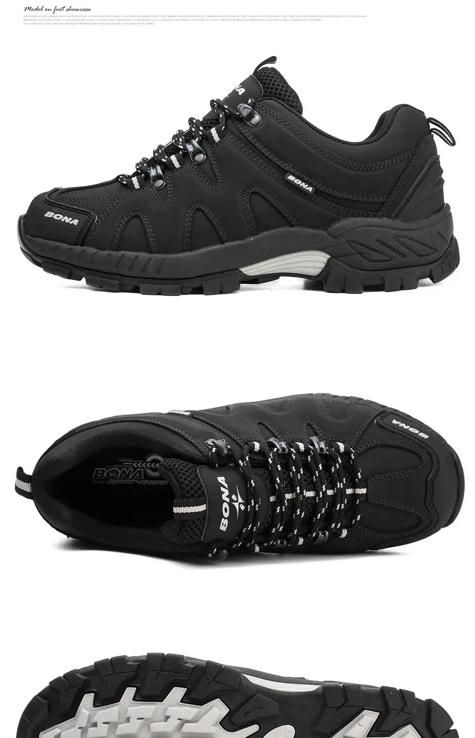 BONA Neuheit Klassischer Stil Herren-Wanderschuhe zum Schnüren Herren-Sportschuhe Outdoor-Jogging Trekking-Sneaker