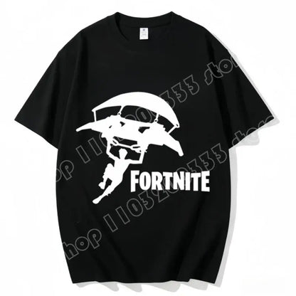 Fortnite Crew Neck T Shirt Unisex Adult Game Dance Fashion New Pure Cotton Short Sleeve Tops Perfect for Casual Wear Vacations