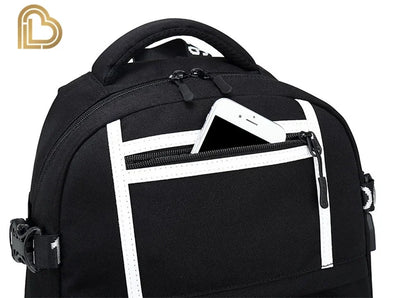 Yule Trooper F-Fortnited Battle Royale Rucksack mit USB-Ladeanschluss, Anime-Figuren, Lern- und Schreibwarenfach für Schüler