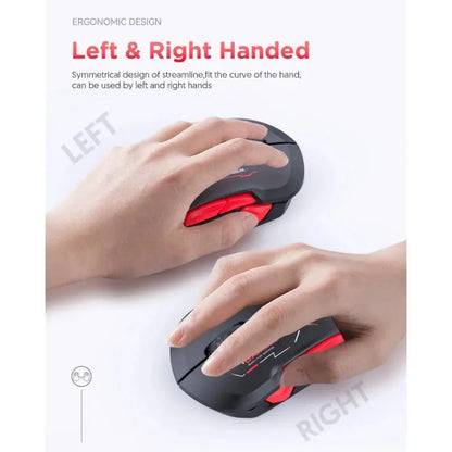 Mouse gaming macro MKESPN W12 cu 10 butoane, ambidextru, wireless Bluetooth, multicanal, tri-mode, ergonomic, RGB mare