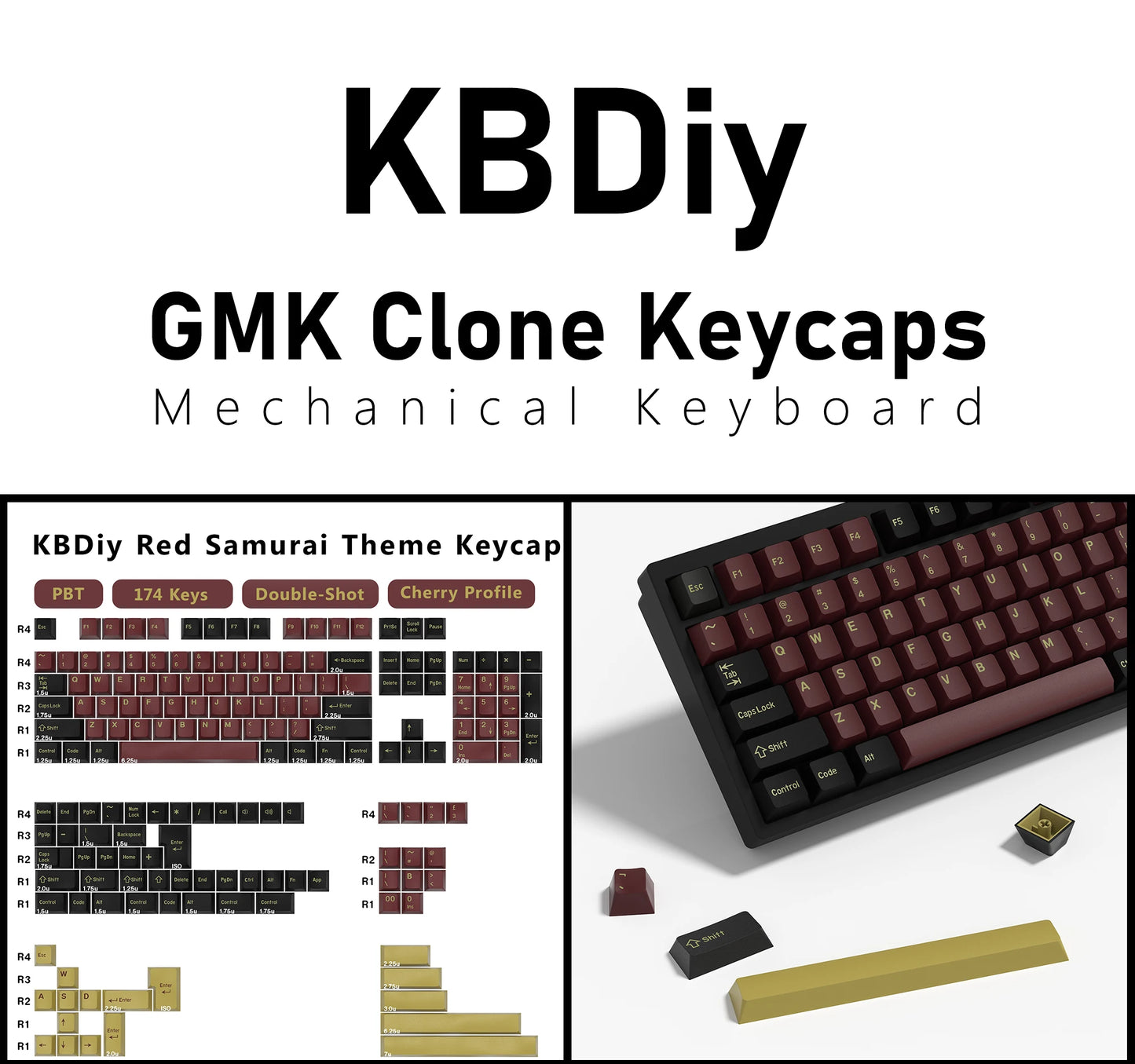 KBDiy GMK Illusion Keycap Cherry Profile Double Shot PBT ISO Keycaps For Gamer Mechanical Keyboard Kit Gaming Point Retro Keycap