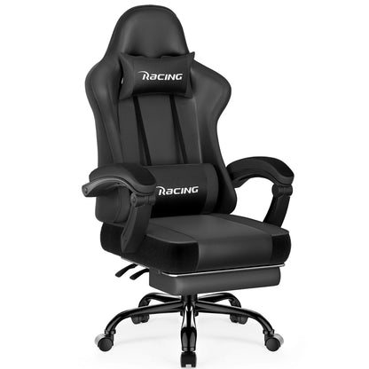AUTHMIC Ergonomic Gaming Chair with 170° Reclining Backrest, Footrest, Adjustable Armrests, Breathable Fabric, Premium Gamer Chair