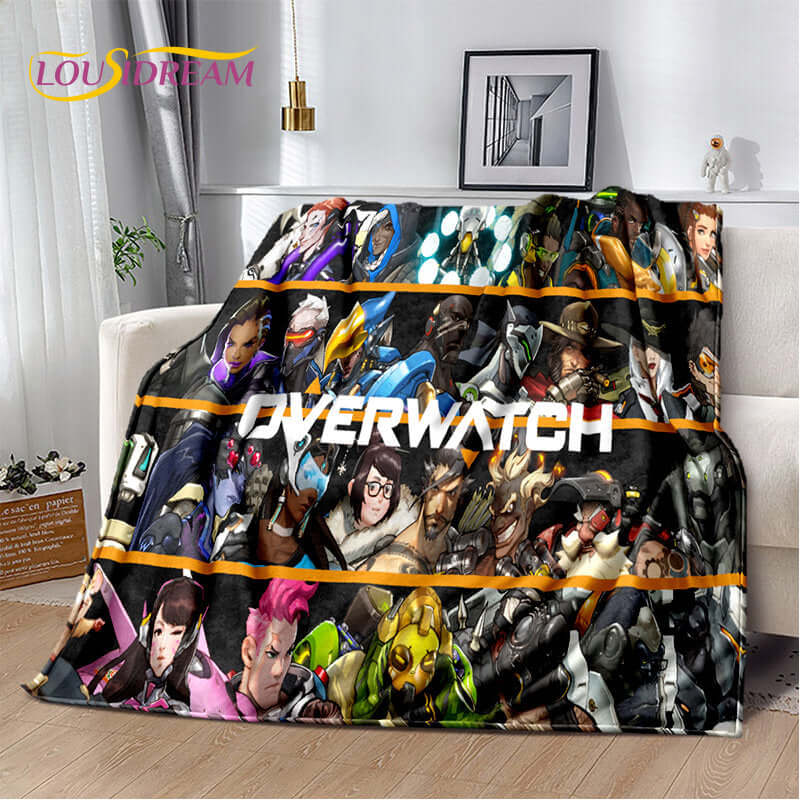 Overwatch Game Gamer D.Va Reaper Soft Plush Blanket, Flannel Blanket Throw Blanket for Living Room Bedroom Bed Sofa Picnic Kid 3D