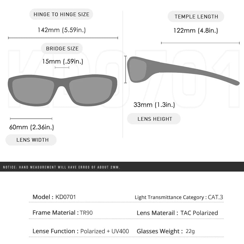 KDEAM Polarized Men's Sunglasses New Goggles Colorful Driving Glasses TR90 Hiking Camping Fishing Outdoor Cycling Gafas De Sol