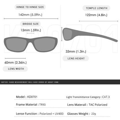 KDEAM Polarized Men's Sunglasses New Goggles Colorful Driving Glasses TR90 Hiking Camping Fishing Outdoor Cycling Gafas De Sol