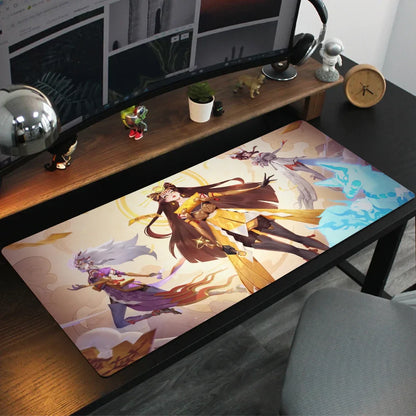 Подложка за мишка Amaterasu Kiriko Overwatch, постелка за бюро с подложка, гейминг аксесоари, Prime Gaming XXL подложка за клавиатура, омекотена постелка