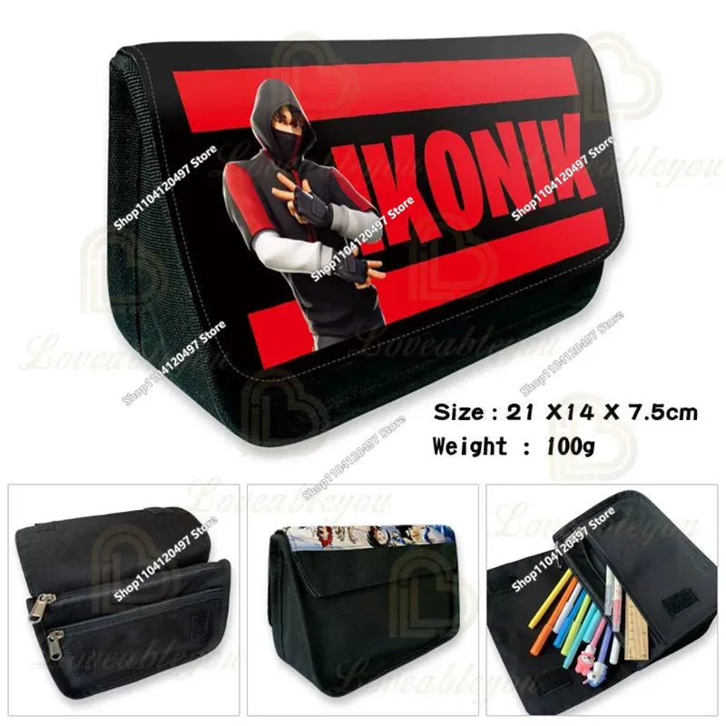 Fortnite Kids Pencil Bag Kawaii Pencil Case Large Capacity Waterproof Handheld Cosplay Pencil Pouch Office Stationery Gift Toy