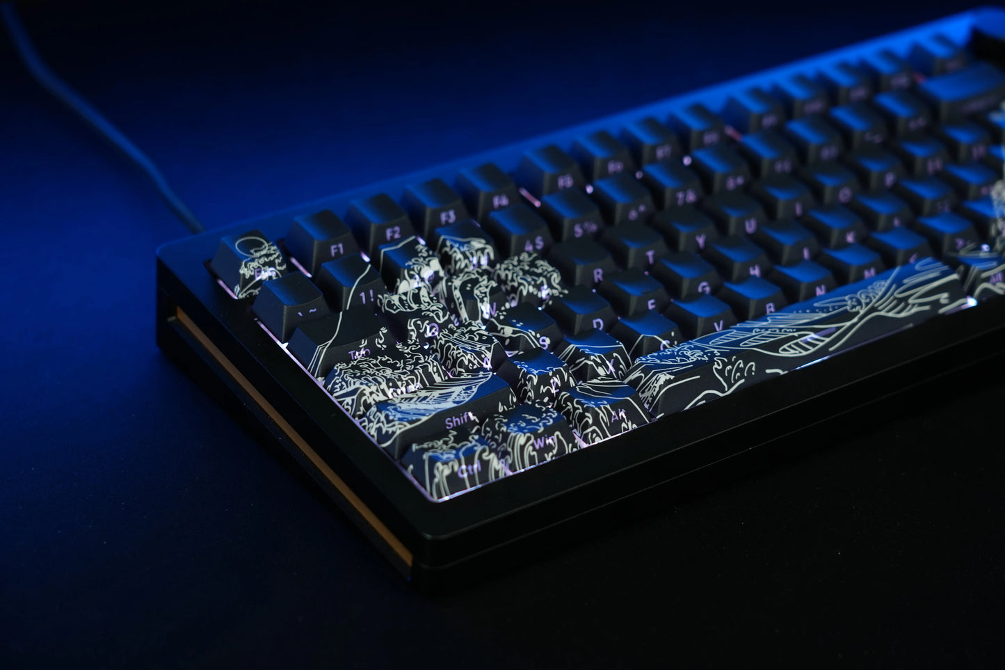Side-engraved Translucent CHERRY Keycaps PBT Creative Personalized Customized for 60/64/84/98/108 Mechanical Keyboards MX Switch