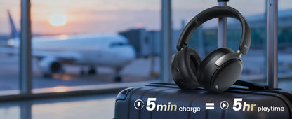 Acer OHR516 ANC Wireless Headphones Noise Cancelling Hi-Res Bluetooth Headset with 40mm Driver, Spatial Audio Over Ear Headphones with Mic