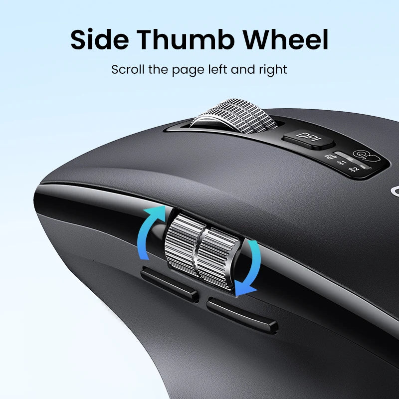 UGREEN Wireless Mouse Bluetooth 5.4 Ergonomic 5000 DPI Rechargeable Wireless Mouse with Hyper-Fast Scroll for MacBook, Laptop, PC & Tablet
