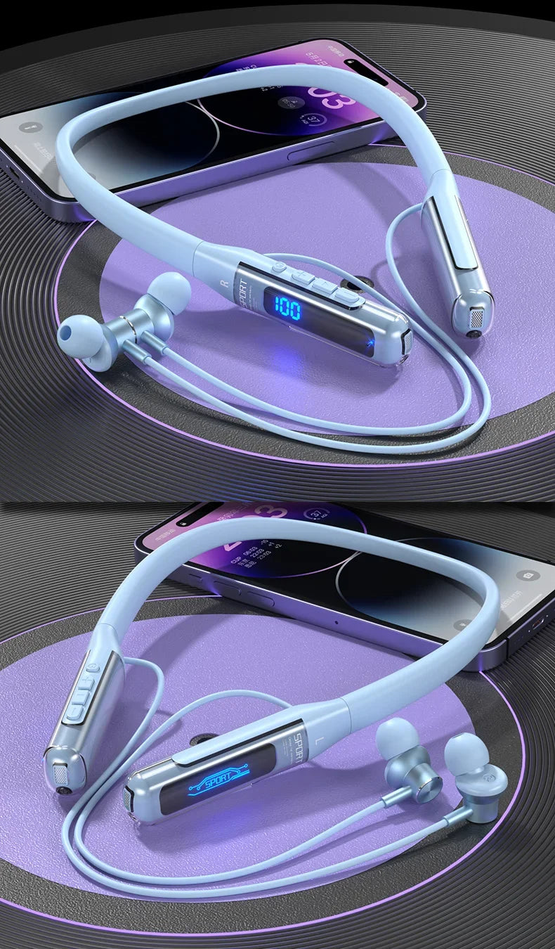 EARDECO 80 heures d'endurance Bluetooth casque sans fil avec Microphone tour de cou Bluetooth 5.3 écouteurs casque basse stéréo