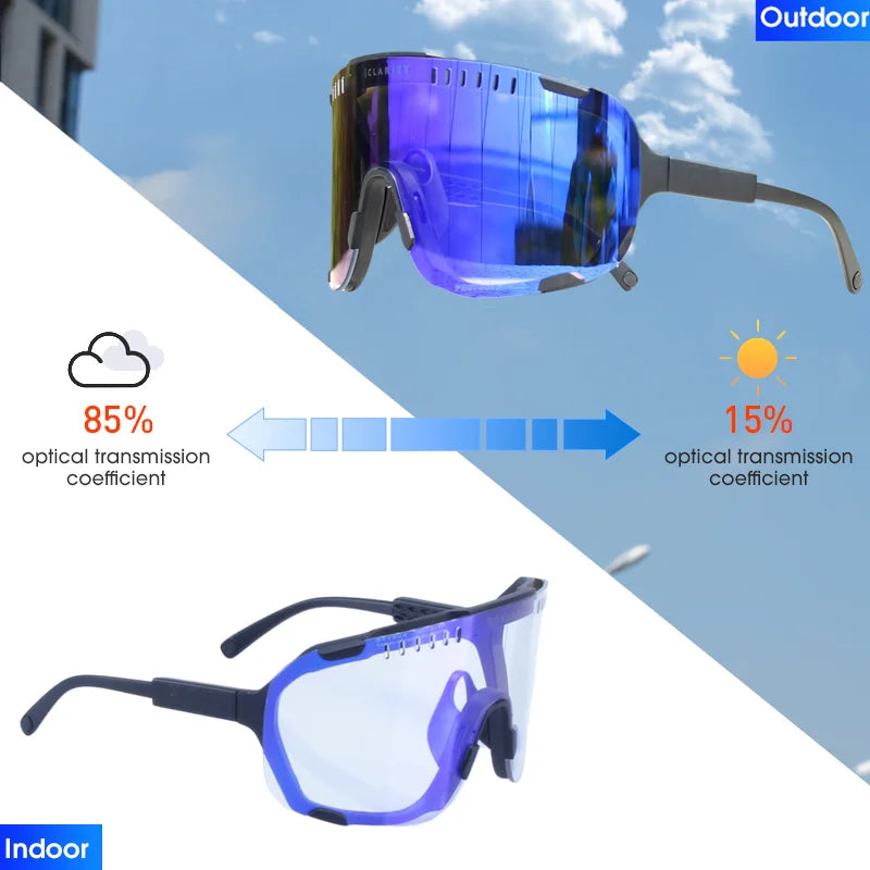 Original DEVOURS Photochromic Cycling Sunglasses Men women Sport Mountain Bike bicycle Glasses MTB Eyewear Discoloration