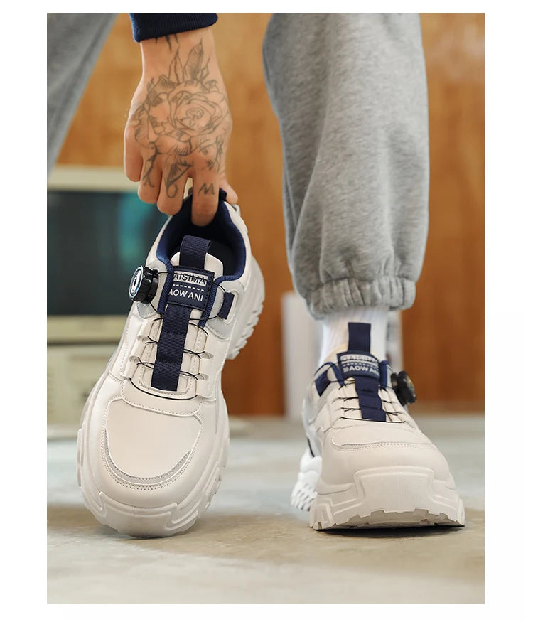 Autumn New Men's Versatile High-Top Trendy Thick-Soled Running Shoes Casual Fashion Sneakers Suitable for Outdoor Sports