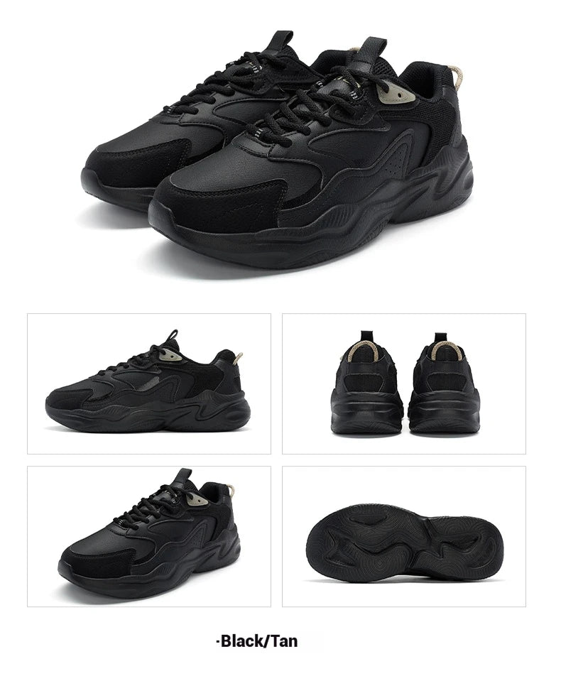 Xtep Casual Shoes For Men Breathable Thick Sole Heightened Lightweight Strong Wrapping Street Style Sports Shoes 977319320047