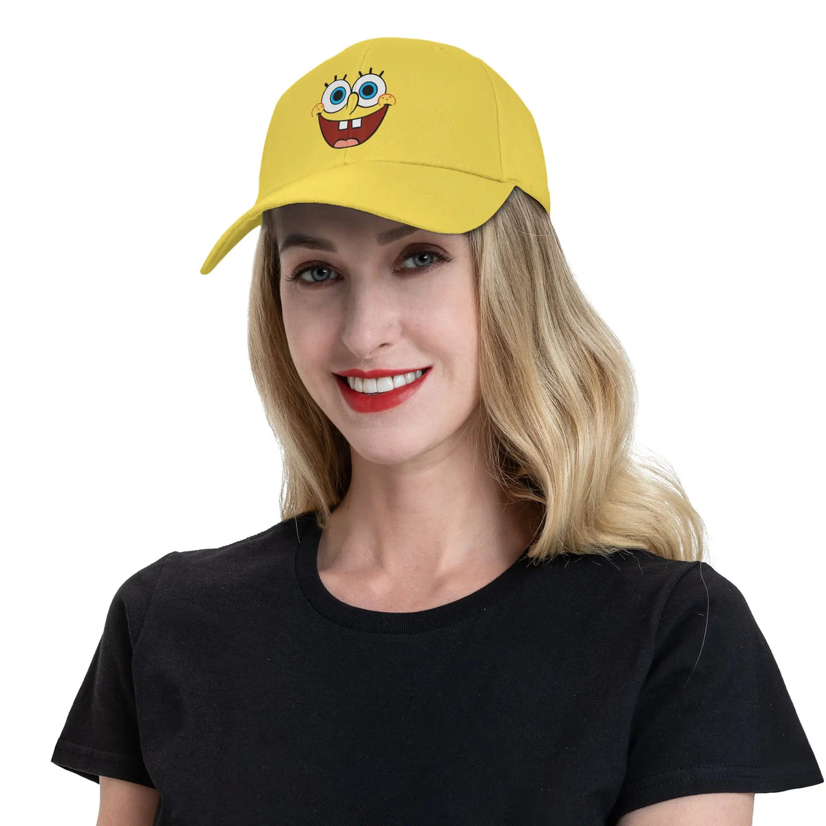 Casquette de baseball « Spongebob » à grand visage souriant, style « Sun », printanière, rétro « y2k », casquette de camionneur pour couple, femmes, tennis, skate et baseball