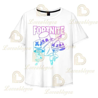 Cartoon-T-Shirt für Jungen und Mädchen, Fortnite-T-Shirt Battle Royale 3D, 3 bis 14 Jahre, Victory Royale, Gaming-Oberteil für Kinder und Teenager