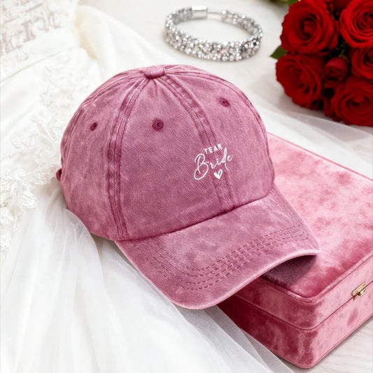 Washed Cotton Baseball Cap Adjustable Distressed Trucker Hat for Women Team Bride Party Caps Customize Bridal Wedding Vintage