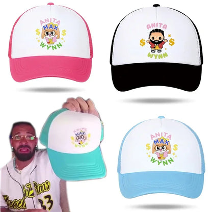 Trendy Anita Max Wynn Foam Trucker Hat Trendy Cute Mesh Snapback Caps Boy Girl Daily Sun Beach Fisherman Cap Female Summer Cap