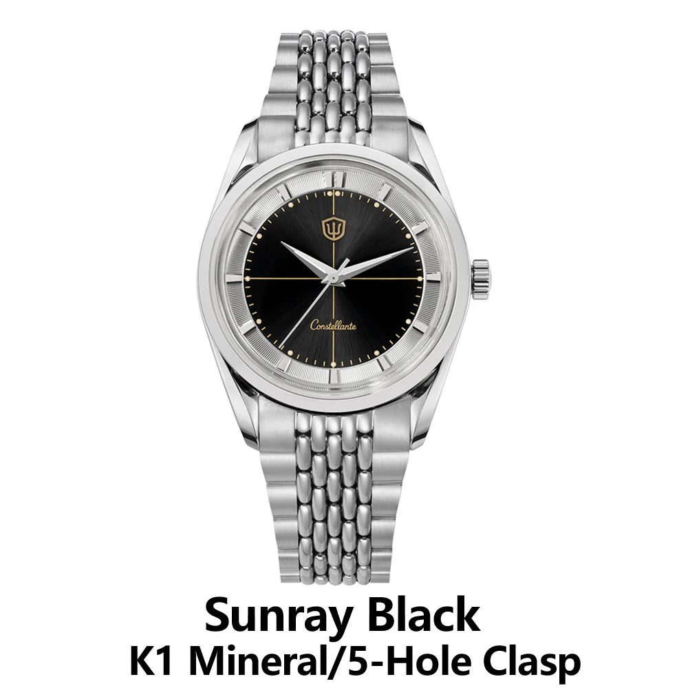 Watchdives WD1954 Arctic Classic 36mm Watch VH31 Sweep Second Movement 316L Stainless Steel Watches Sapphire Crystal Luminova