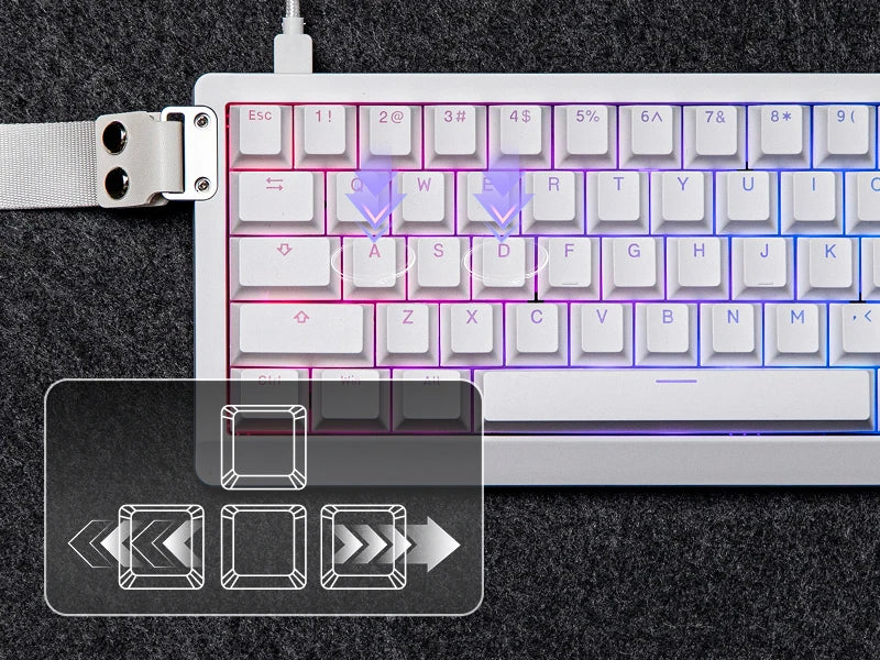 EPOMAKER HE68 Lite 65% ANSI US Layout Tray-Mounted Wired Hall Effect Magnetic Mechanical Keyboard DKS SOCD RGB Backlight
