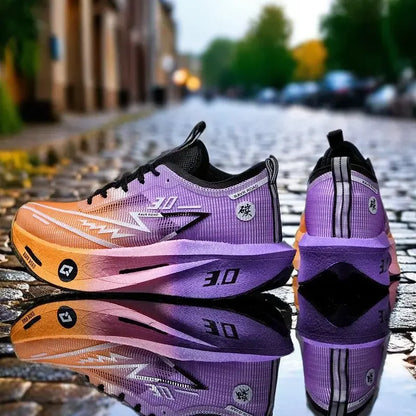Zapatillas de running especializadas con placa de carbono para maratón, deportivas para hombre y mujer, transpirables, ligeras, cómodas y antideslizantes