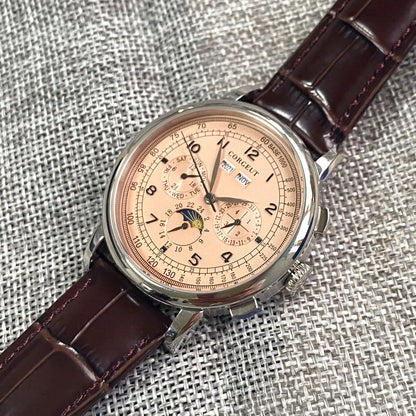 Relógio Automático para Homem Multifunções Data Dia Mês Ano 316L Relógio Mecânico Masculino Caixa Polida Indicador Dia/Noite 42mm