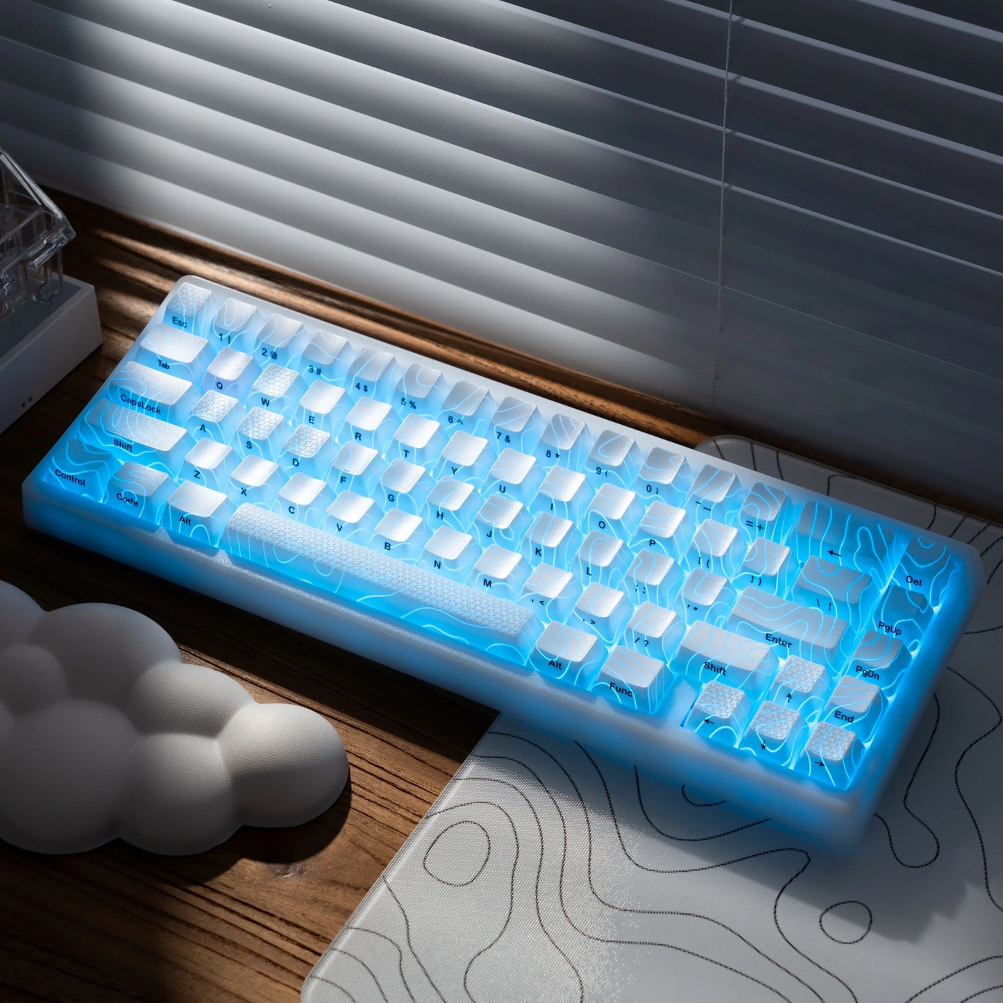 XVX M67 JadeStone Mechanical Keyboard 65% Tri-Mode Wireless Keyboard, Hot Swappable RGB Mechanical Keyboard with IMD Keycaps, Gasket Mount Gaming Keyboard