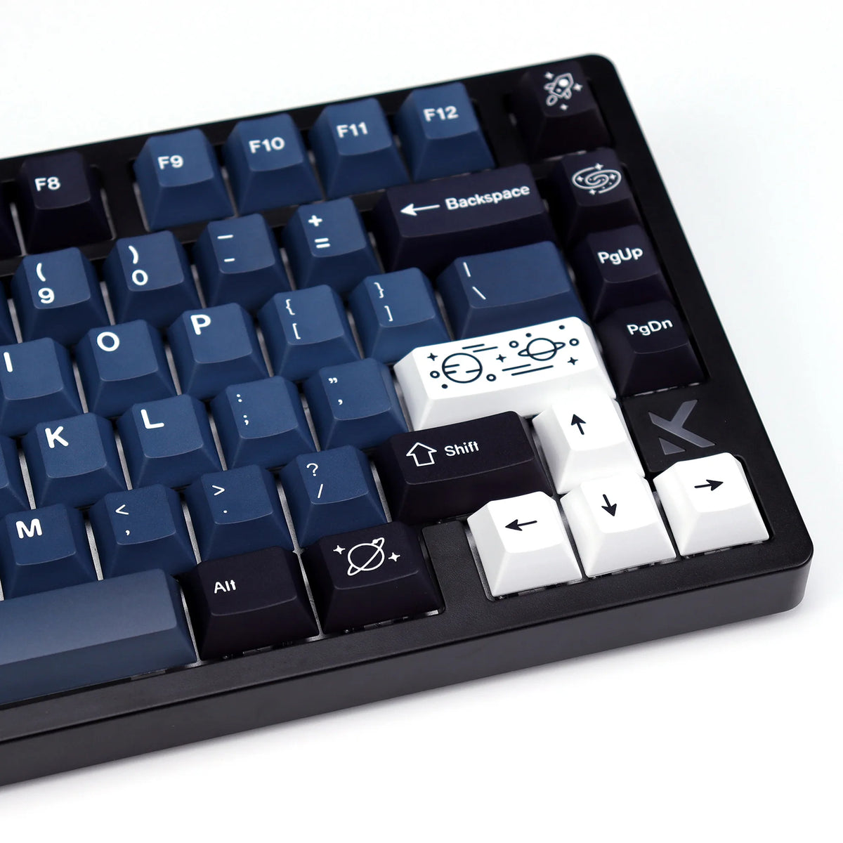 „KBDiy Clone GMK Galaxy“ PBT retro klavišų dangteliai, skirti „Aula 60“ mechaninei klaviatūrai, žaidėjams, su atskirtu tarpo klavišu, „Cherry“ profilio „Alice“ klavišų dangteliai