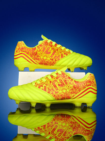 Chaussures de football AG FG pour hommes, tige en PU souple, structure de crampons renforcée, pour adultes, pour les matchs et entraînements de football en plein air sur pelouse.