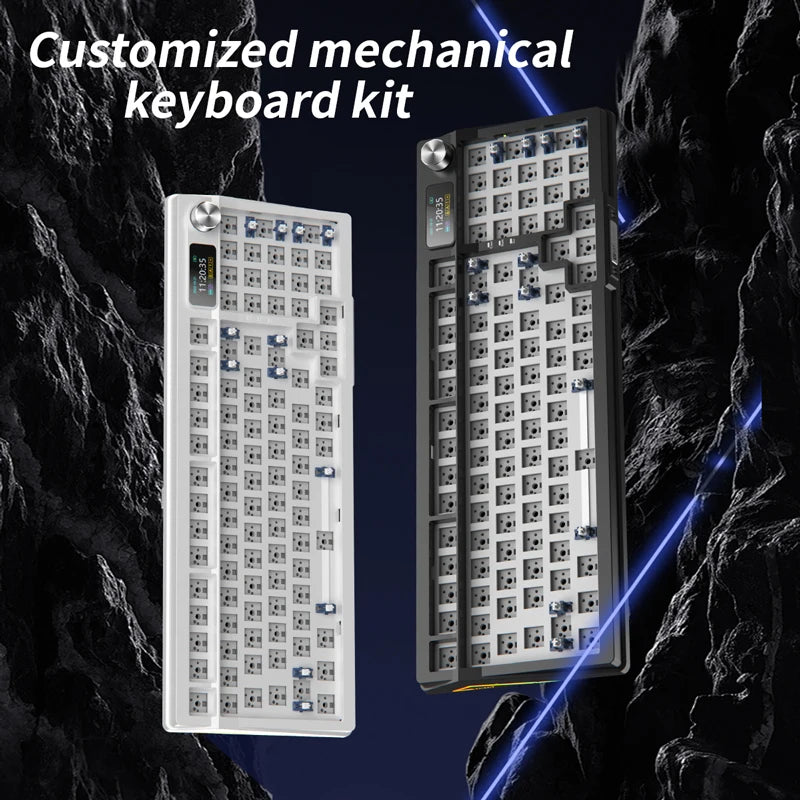 YINDIAOY95 Three Mode Mechanical Keyboard Hot Swap RGB Gaming Keyboard DIY Kit with Customize Display