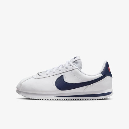Nike Cortez Basic Sl – syntetická kůže, univerzální, módní, odolné, nízké, ležérní boty, bílé a modré, 904764-106
