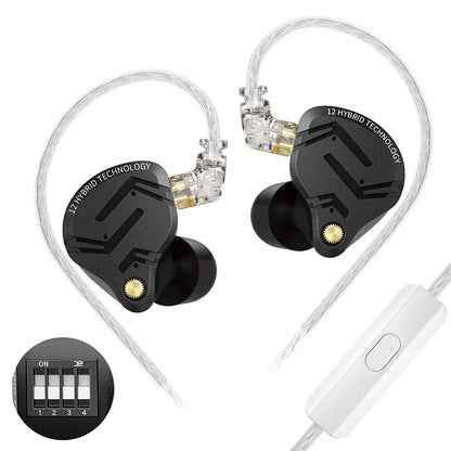 KZ ZS12 PRO X Hybrid Dynamic & Balanced Armature Technology IEM Earphone Upgrade HiFi Bass In Ear Headphone Tuning Wire Headset