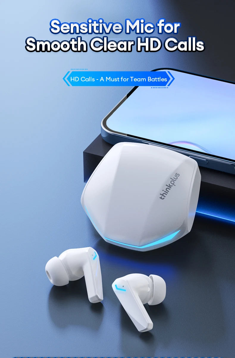Lenovo GM2 Pro TWS Wireless Earbuds Bluetooth 5.3 – Touch Control HD Earphones with Mic, Waterproof Sports Headphones