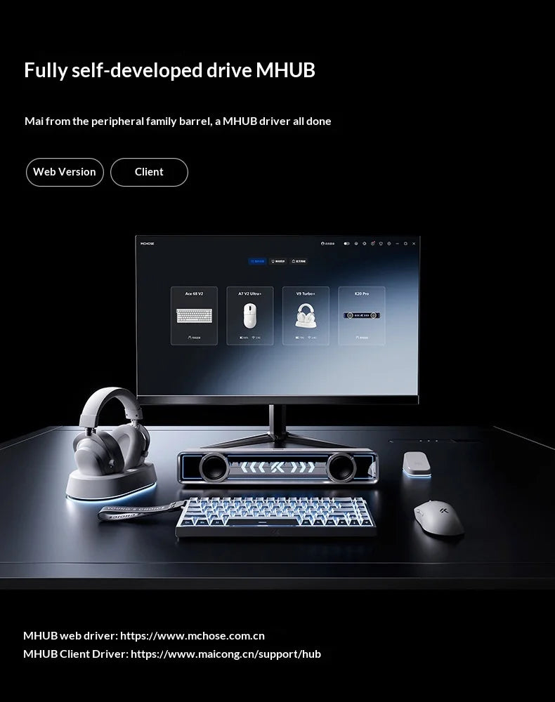 MCHOSE Ace 68 Hall Effect Magnetic Switch Gaming Keyboard Topographic Keycaps Customized TTC Uranus Magnetic Switch eSports