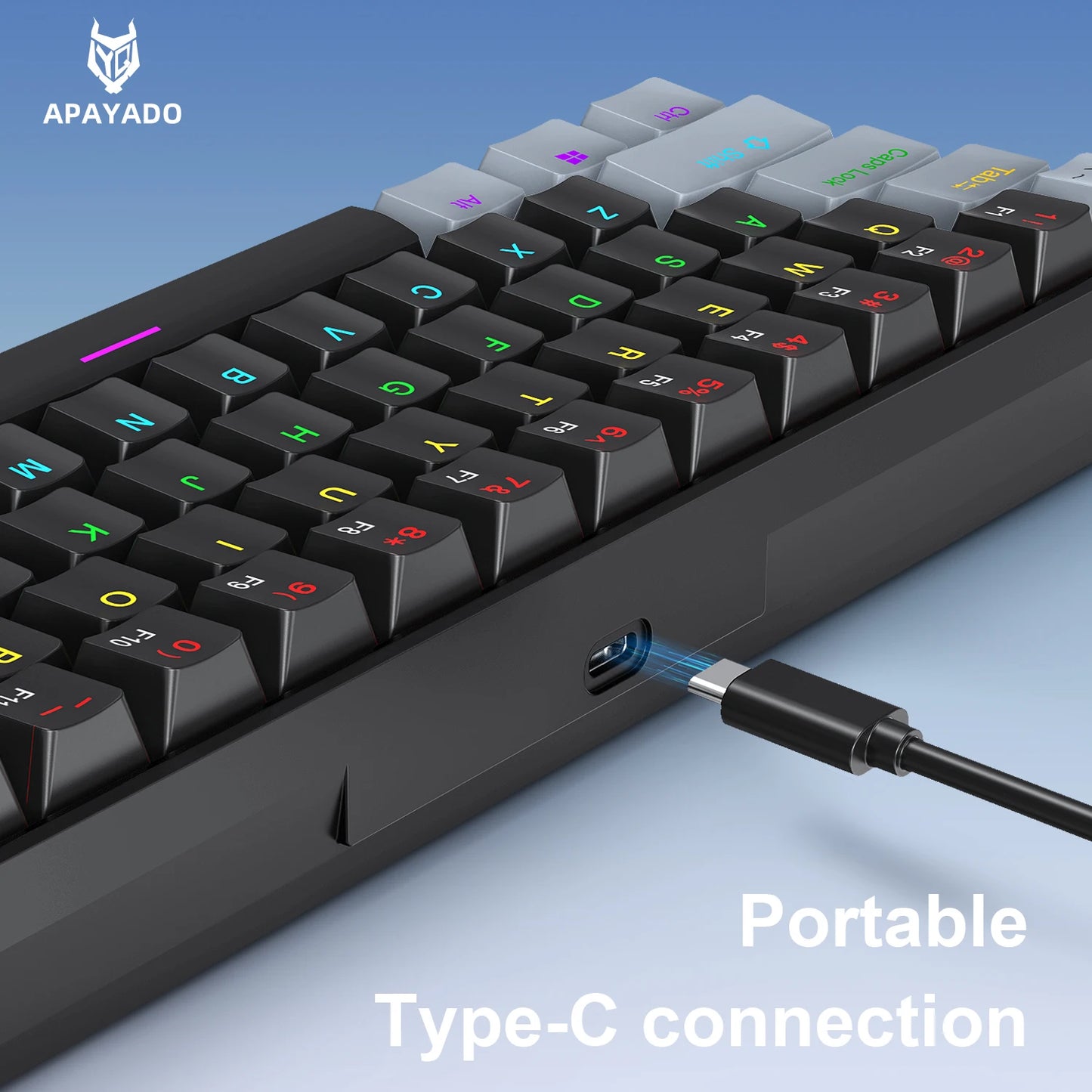 61 Keys RGB Mechanical Keyboard Wired K61 Mini Keyboard 60% Portable Black,White, Red/Blue Switch for Gaming\Work